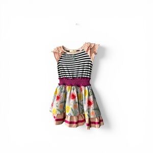 Matilda Jane Gummi Fruits Flutter Sleeve Floral Girls Twirl Dress Sz 2